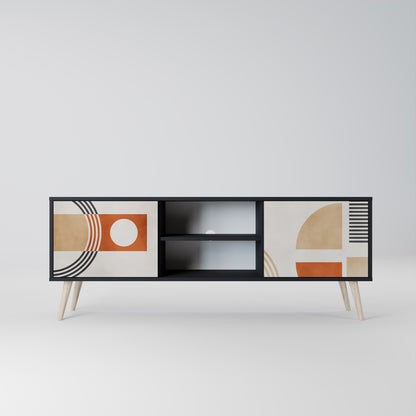 SPACE AROUND 2-Door TV Stand in Black Finish