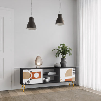 CIRCLE RHYTM 2-Door TV Stand in Black Finish