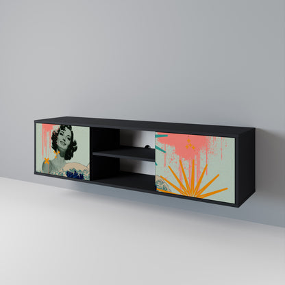 KANAGAWA BEAUTY 2-dörrars TV-bänk i svart finish