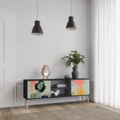 KANAGAWA BEAUTY 2-dörrars TV-bänk i svart finish