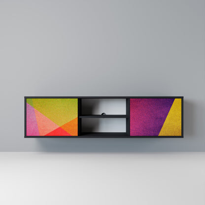 VIVID GEOMETRY 2-Door TV Stand in Black Finish