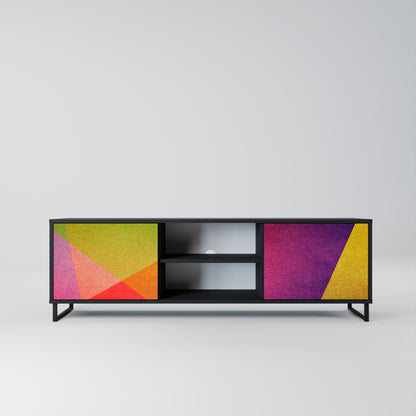VIVID GEOMETRY 2-Door TV Stand in Black Finish