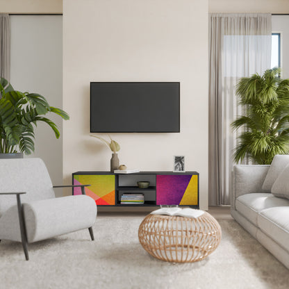 VIVID GEOMETRY 2-Door TV Stand in Black Finish