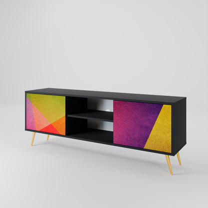 VIVID GEOMETRY 2-Door TV Stand in Black Finish