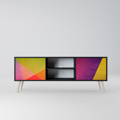 VIVID GEOMETRY 2-Door TV Stand in Black Finish