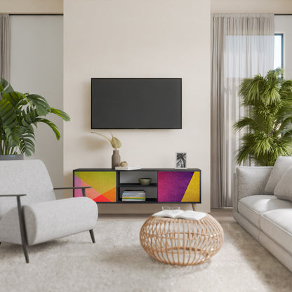 VIVID GEOMETRY 2-Door TV Stand in Black Finish