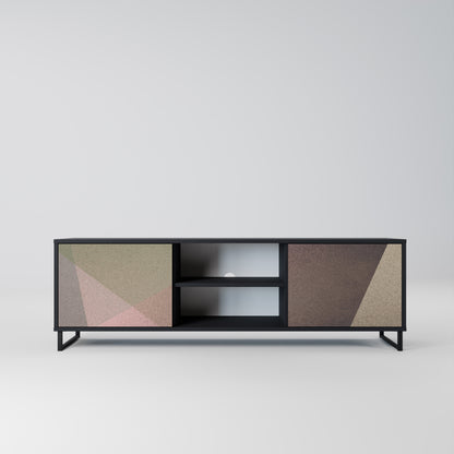 BEIGE GEOMETRY 2-dörrars TV-bänk i svart finish