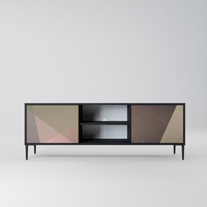 BEIGE GEOMETRY 2-dörrars TV-bänk i svart finish