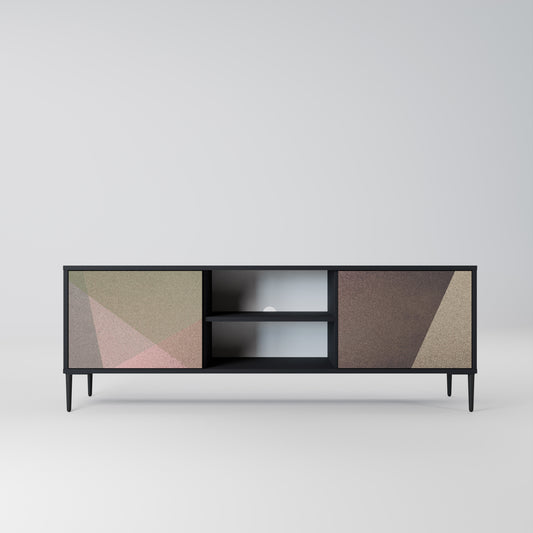 BEIGE GEOMETRY 2-dörrars TV-bänk i svart finish