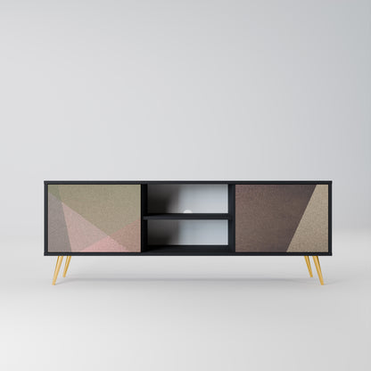BEIGE GEOMETRY 2-dörrars TV-bänk i svart finish