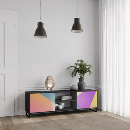 LJUS GEOMETRY 2-dörrars TV-bänk i svart finish