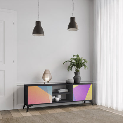 LJUS GEOMETRY 2-dörrars TV-bänk i svart finish