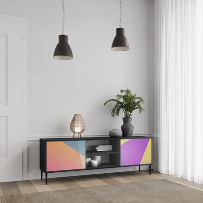 LJUS GEOMETRY 2-dörrars TV-bänk i svart finish