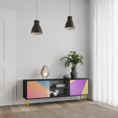 LJUS GEOMETRY 2-dörrars TV-bänk i svart finish