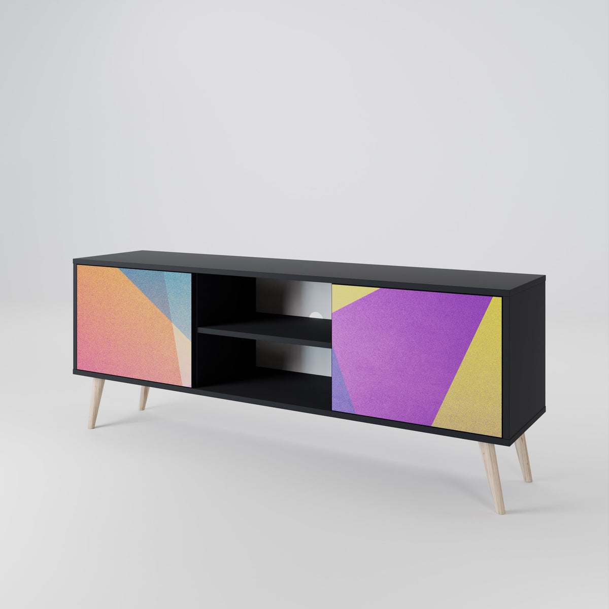 BRIGHT GEOMETRY TV-bänk med två dörrar