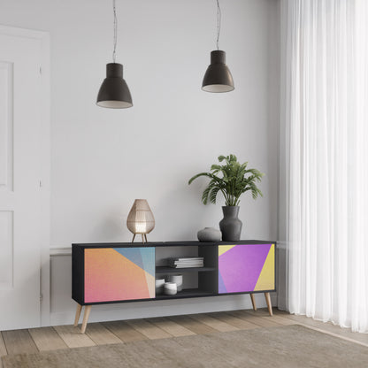 LJUS GEOMETRY 2-dörrars TV-bänk i svart finish