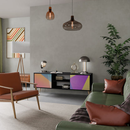 LJUS GEOMETRY 2-dörrars TV-bänk i svart finish