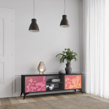 IRREGULAR ROSA 2-dörrars TV-bänk i svart finish