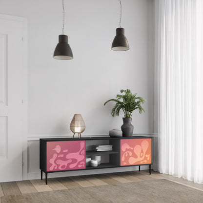 IRREGULAR ROSA 2-dörrars TV-bänk i svart finish