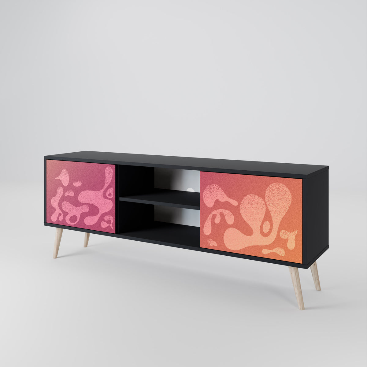 IRREGULAR PINK TV-bänk med två dörrar
