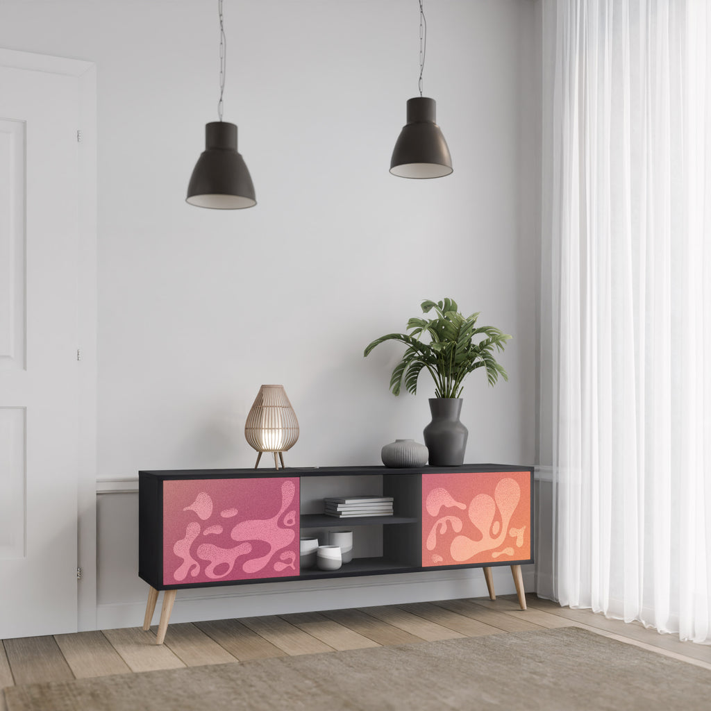 IRREGULAR ROSA 2-dörrars TV-bänk i svart finish