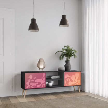 IRREGULAR ROSA 2-dörrars TV-bänk i svart finish