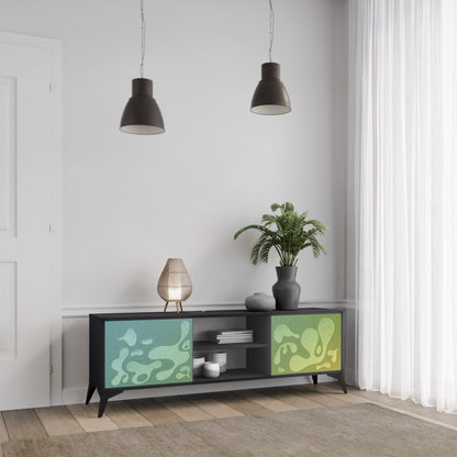 IRREGULAR BLUE 2-Dörrars TV-bänk i svart finish