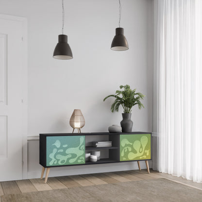 IRREGULAR BLUE 2-Dörrars TV-bänk i svart finish