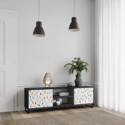 ENERGETIC SPOTS 2-dörrars TV-bänk i svart finish