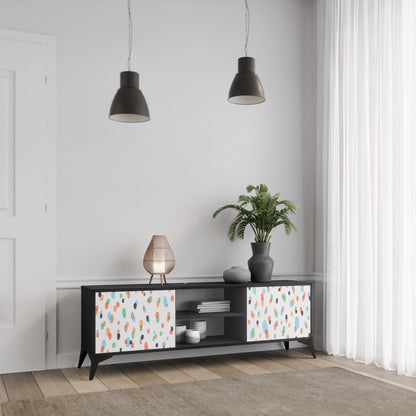 ENERGETIC SPOTS 2-dörrars TV-bänk i svart finish