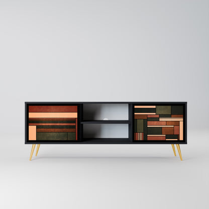 FIGURES OF NATURE 2-dörrars TV-bänk i svart finish