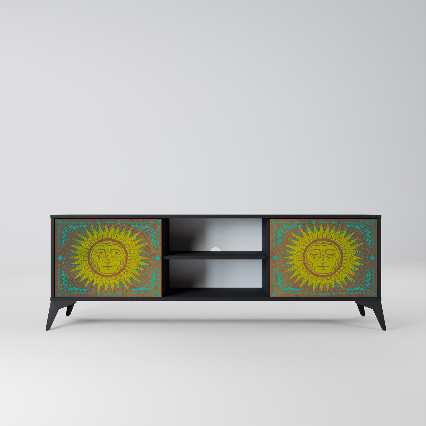 SUNSHINE EULOGY 2-Door TV Stand in Black Finish