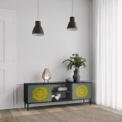 SUNSHINE EULOGY 2-Door TV Stand in Black Finish