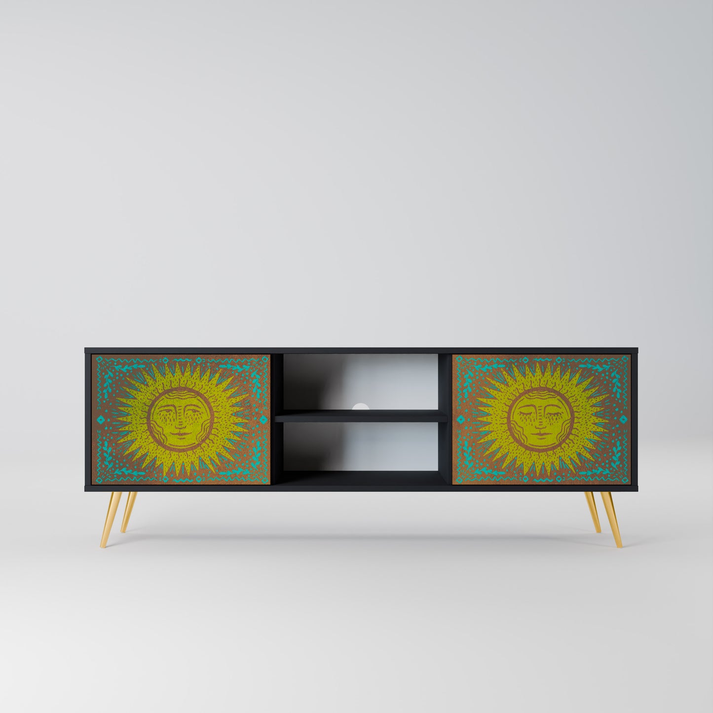 SUNSHINE EULOGY 2-Door TV Stand in Black Finish