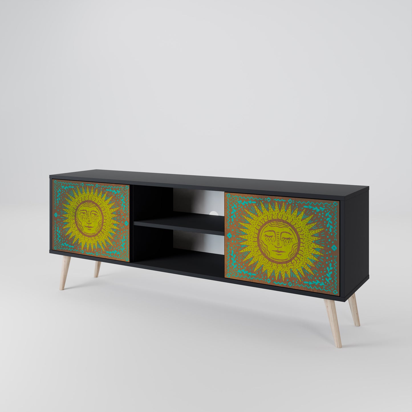 SUNSHINE EULOGY 2-Door TV Stand in Black Finish