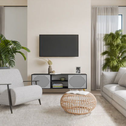 POLYGON ILLUSION 2-Door TV Stand in Black Finish