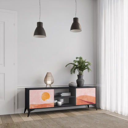 LIMINOUS SUNLIGHT 2-dörrars TV-bänk i svart finish