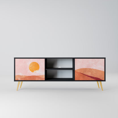 LIMINOUS SUNLIGHT 2-dörrars TV-bänk i svart finish