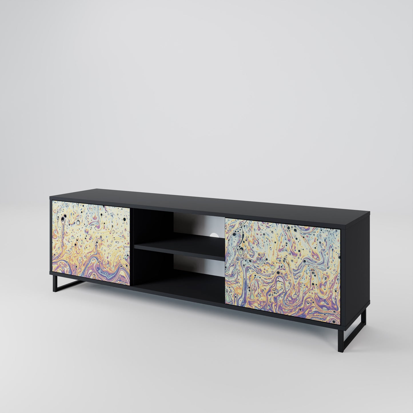 MOSAIC OF COLORS 2-Door TV Stand in Black Finish