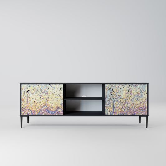 MOSAIC OF COLOURS 2-dörrars TV-bänk i svart finish