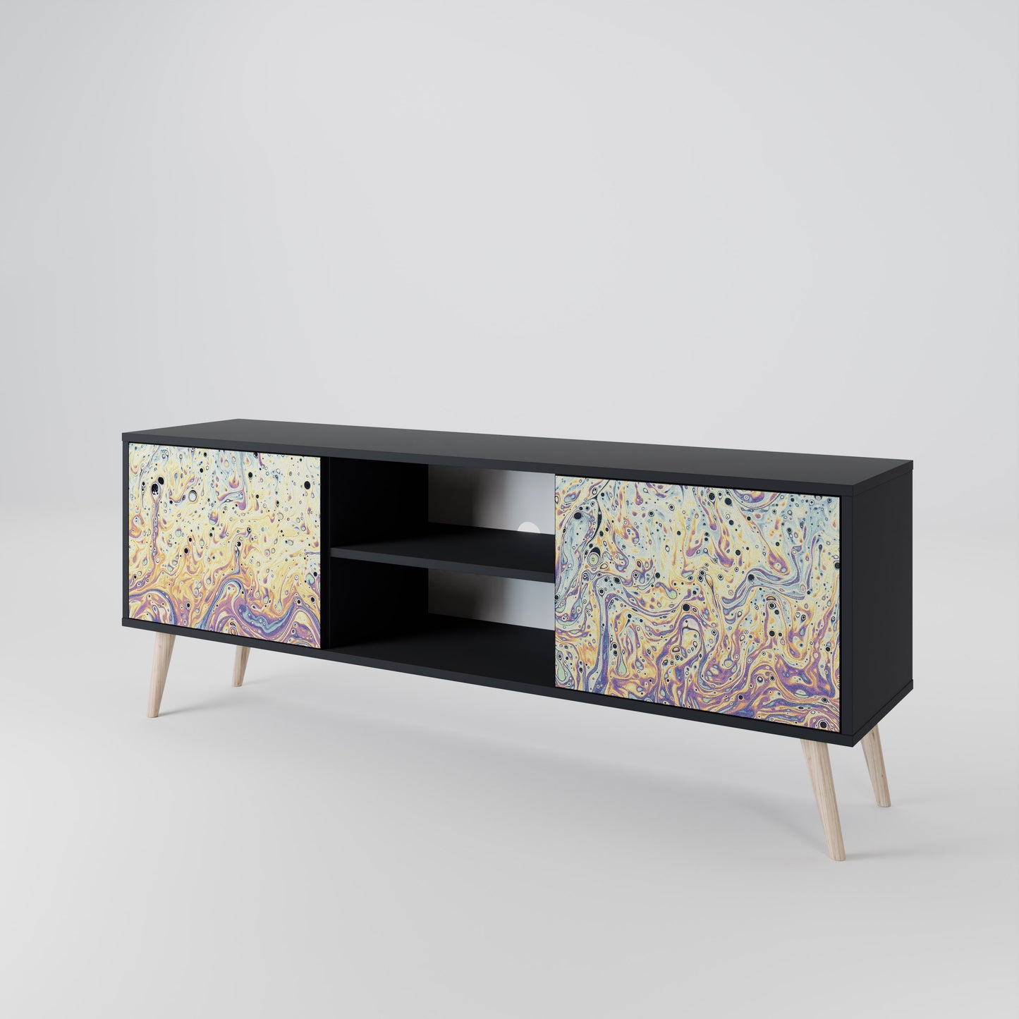 MOSAIC OF COLORS 2-Door TV Stand in Black Finish