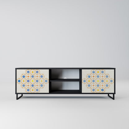 PATTERNED PRISM 2-Door TV Stand in Black Finish