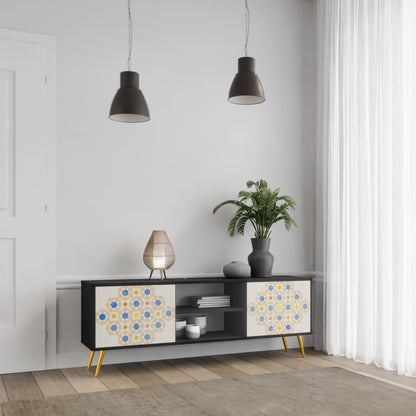 PATTERNED PRISM 2-Door TV Stand in Black Finish