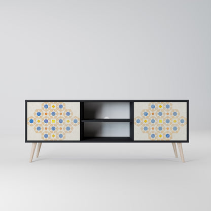PATTERNED PRISM 2-Door TV Stand in Black Finish