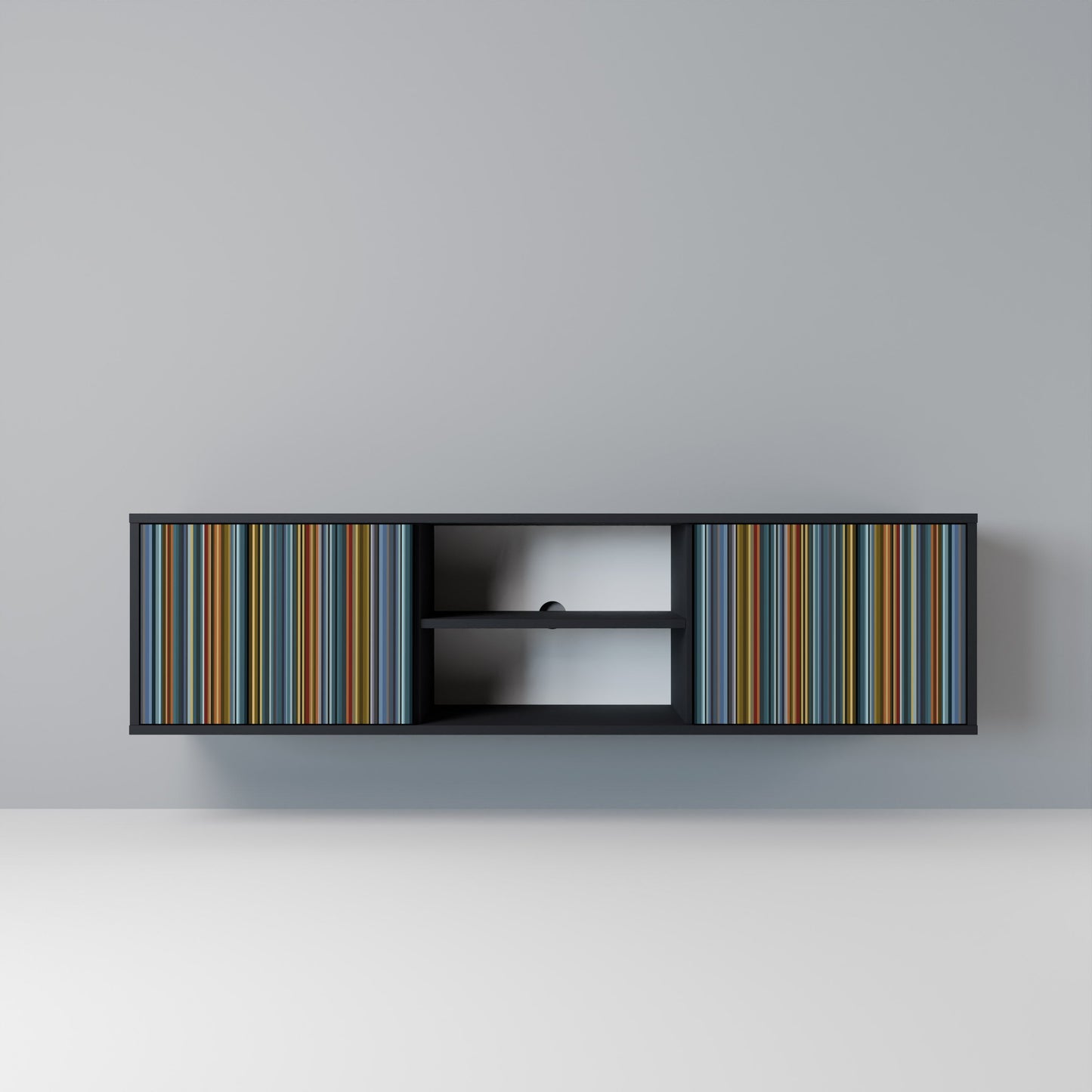 LINEOUT SPECTRUM 2-Door TV Stand in Black Finish