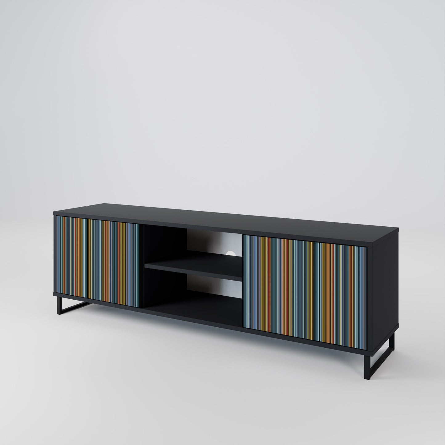 LINEOUT SPECTRUM 2-Door TV Stand in Black Finish