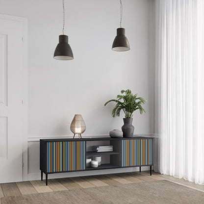 LINEOUT SPECTRUM 2-Door TV Stand in Black Finish