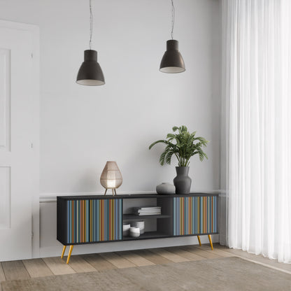 LINEOUT SPECTRUM 2-Door TV Stand in Black Finish