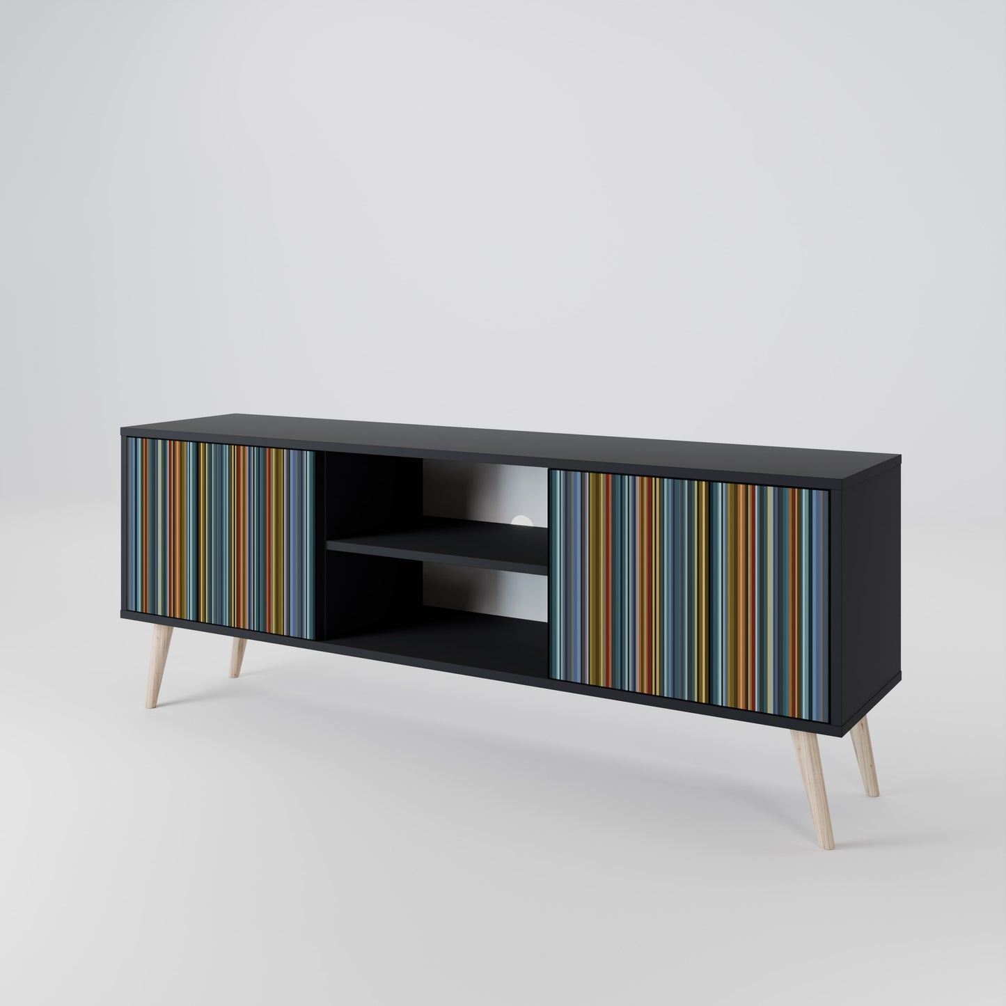 LINEOUT SPECTRUM 2-Door TV Stand in Black Finish