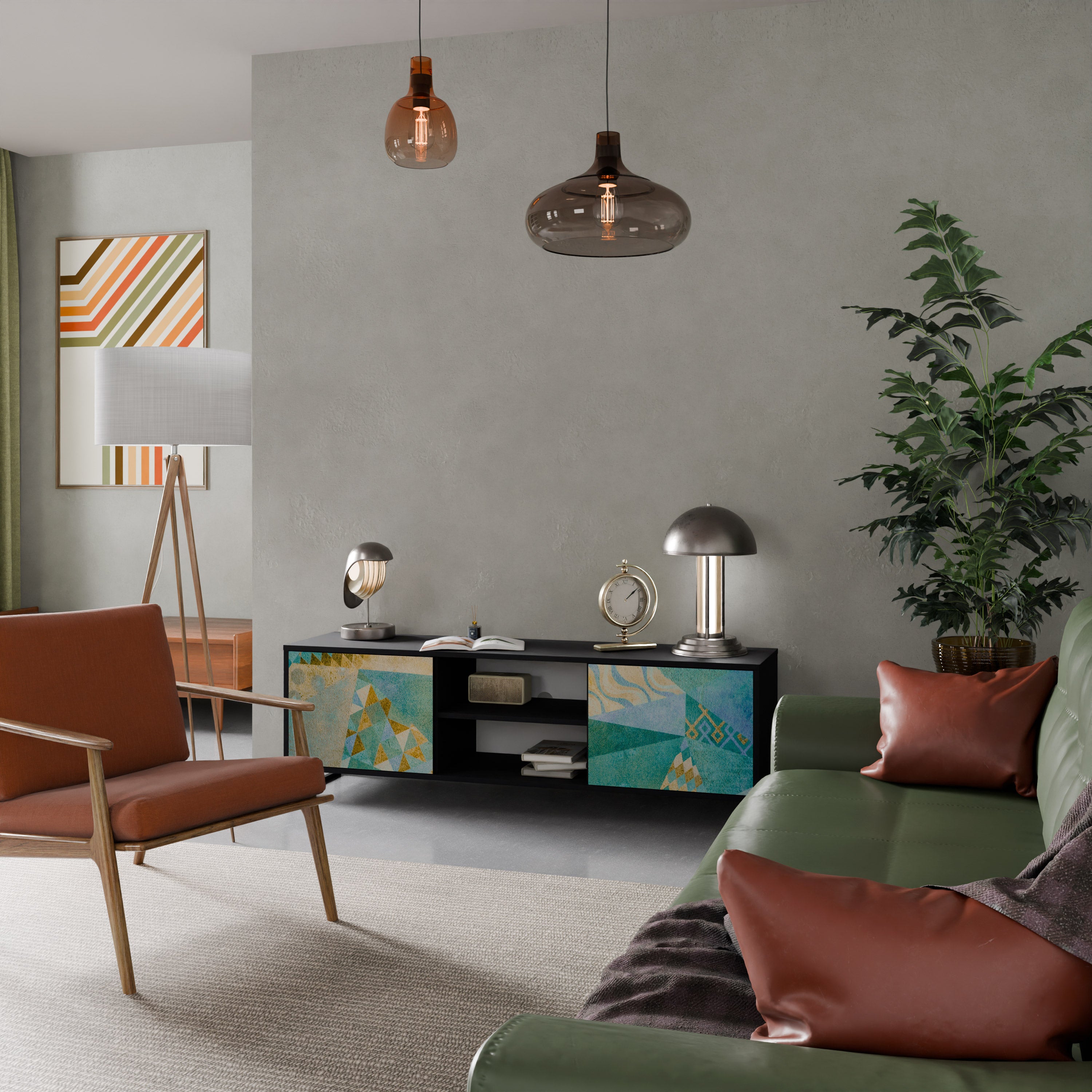 SPECTRUM SPLENDOR 2-dörrars TV-bänk i svart finish